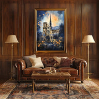 Gothic Cathedral Landmark Artwork with Abstract, Artistic Poster PosterGoat