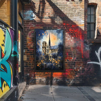 Gothic Cathedral Landmark Artwork with Abstract, Artistic Poster PosterGoat