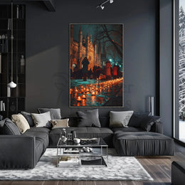 Gothic Cathedral Night Vigil Cultural or Heritage Poster PosterGoat