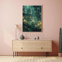 Gothic Chess Cathedral Fantasy Art Print - Abstract Poster PosterGoat