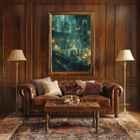 Gothic Chess Cathedral Fantasy Art Print - Abstract Poster PosterGoat