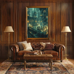 Gothic Chess Cathedral Fantasy Art Print - Abstract Poster PosterGoat