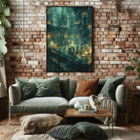 Gothic Chess Cathedral Fantasy Art Print - Abstract Poster PosterGoat