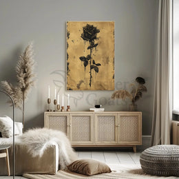 Gothic Distressed Rose Art Print with Dark Themes Poster PosterGoat