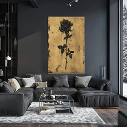 Gothic Distressed Rose Art Print with Dark Themes Poster PosterGoat