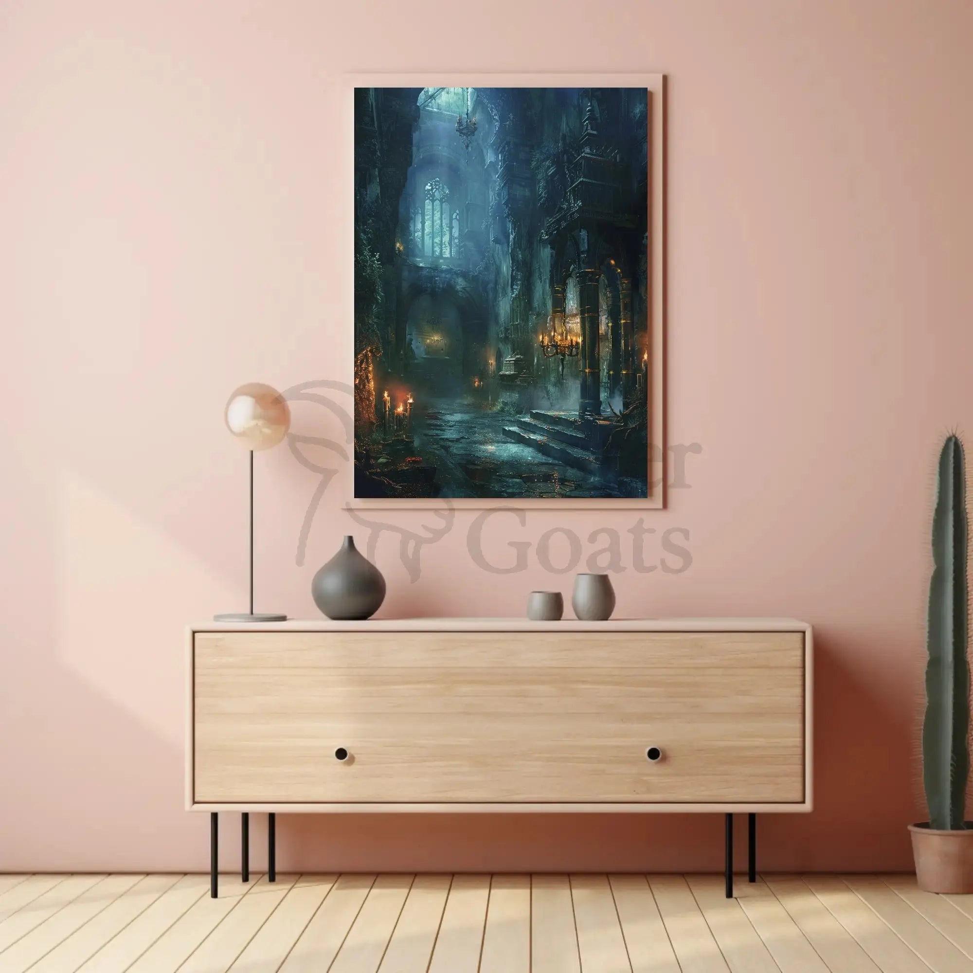 Gothic Fantasy Castle Interior Art - Abstract Poster PosterGoat