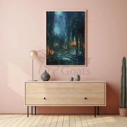 Gothic Fantasy Castle Interior Art - Abstract Poster PosterGoat