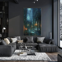 Gothic Fantasy Castle Interior Art - Abstract Poster PosterGoat