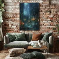 Gothic Fantasy Castle Interior Art - Abstract Poster PosterGoat