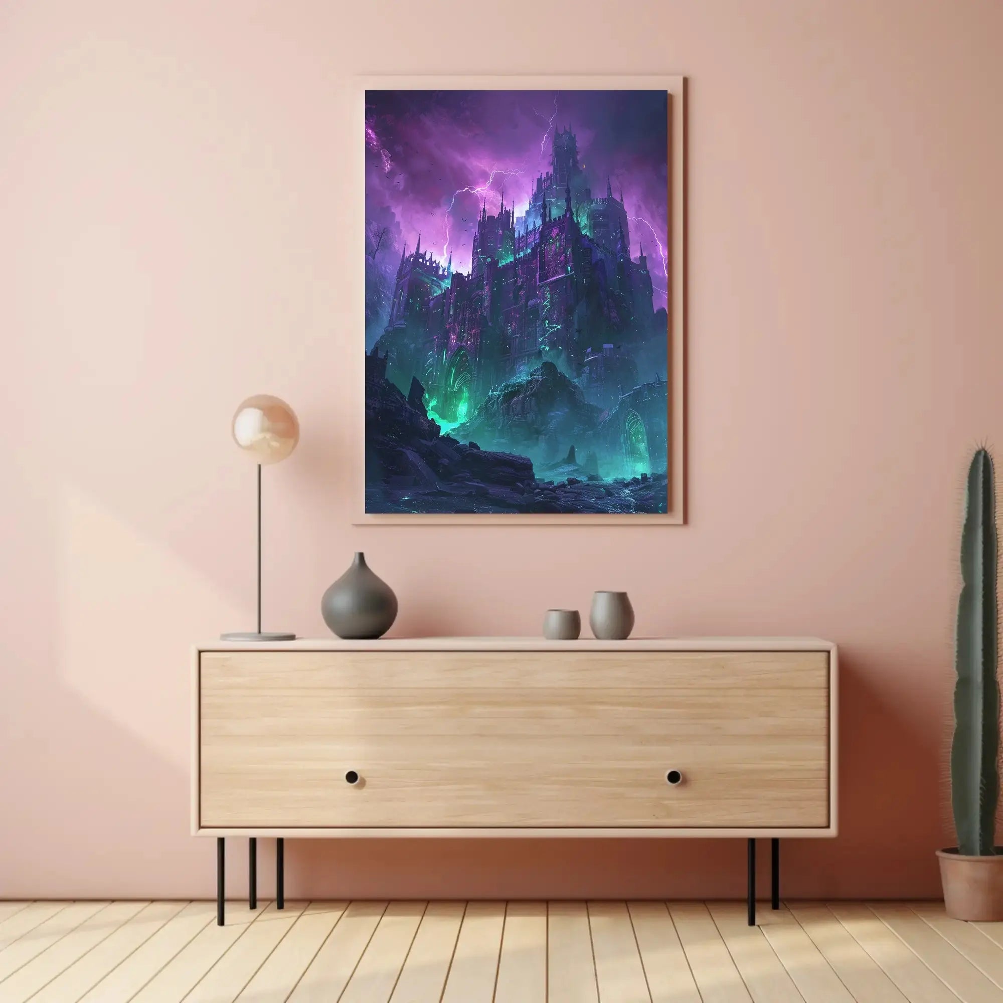 Gothic Fantasy Castle Stormy Landscape Artistic Poster PosterGoat