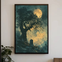 Gothic Graveyard Moonlight Scene Artistic Poster PosterGoat