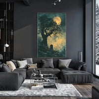 Gothic Graveyard Moonlight Scene Artistic Poster PosterGoat