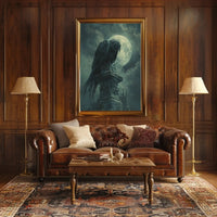 Gothic Moonlit Raven Dark Fantasy Artistic Poster PosterGoat