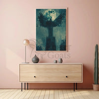 Gothic Moonlit Wings Fantasy Art Poster PosterGoat