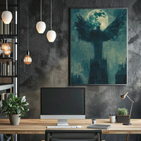 Gothic Moonlit Wings Fantasy Art Poster PosterGoat