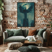 Gothic Moonlit Wings Fantasy Art Poster PosterGoat