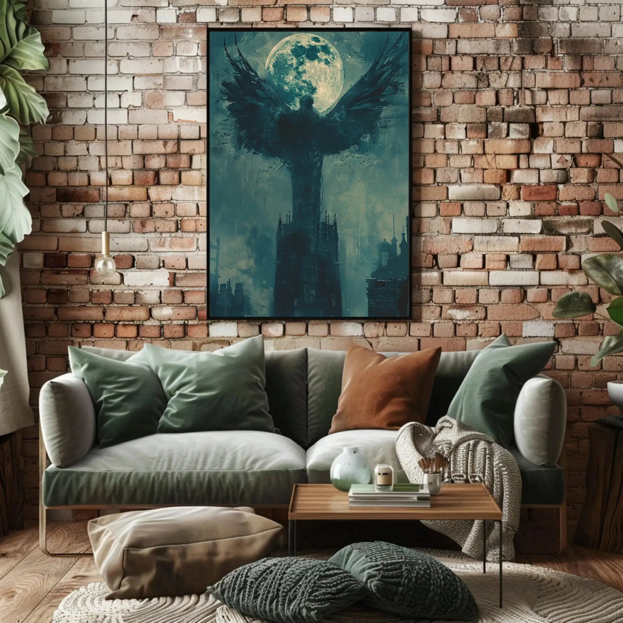 Gothic Moonlit Wings Fantasy Art Poster PosterGoat