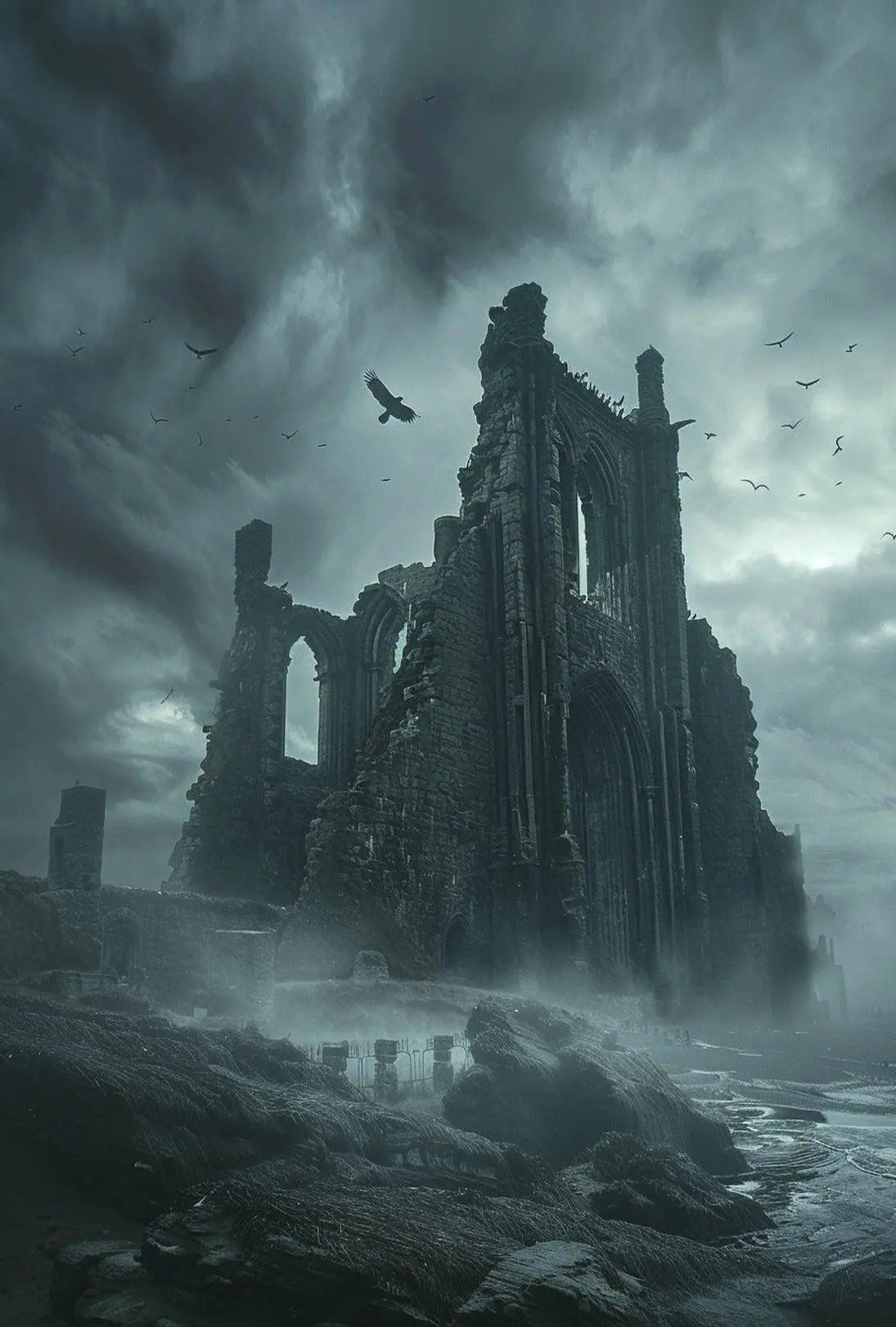 Gothic Ruins Atmospheric Art Poster: Cultural or Heritage Poster PosterGoat