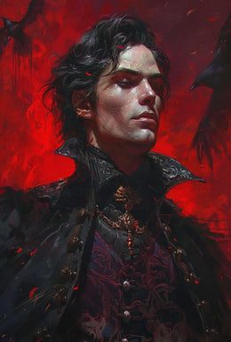 Gothic Vampire Art with Ravens, Artistic or Pop Culture Poster PosterGoat