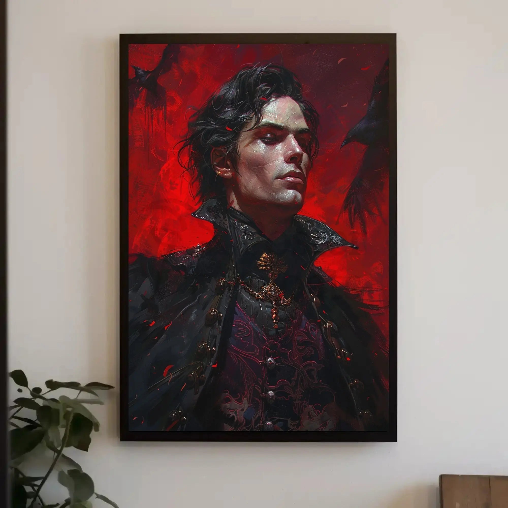 Gothic Vampire Art with Ravens, Artistic or Pop Culture Poster PosterGoat