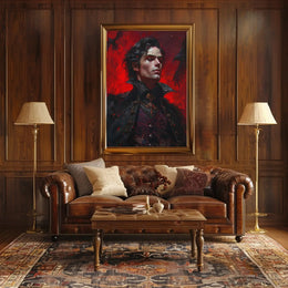Gothic Vampire Art with Ravens, Artistic or Pop Culture Poster PosterGoat
