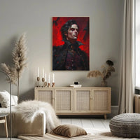 Gothic Vampire Art with Ravens, Artistic or Pop Culture Poster PosterGoat