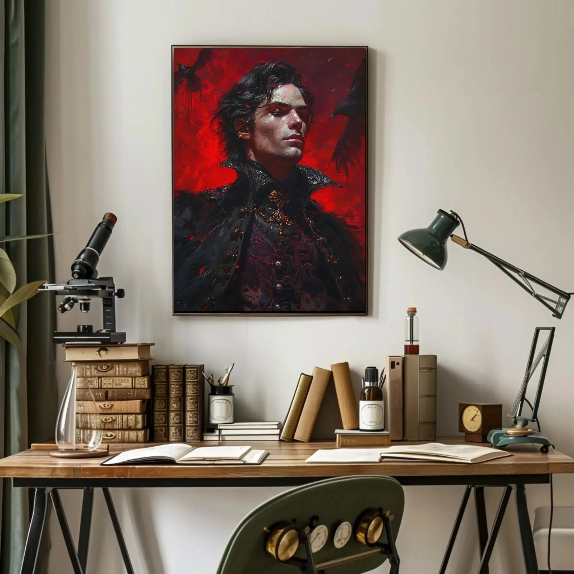Gothic Vampire Art with Ravens, Artistic or Pop Culture Poster PosterGoat
