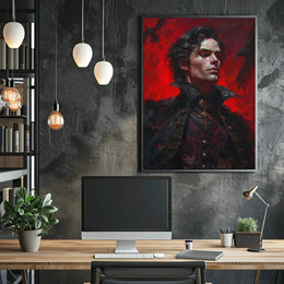 Gothic Vampire Art with Ravens, Artistic or Pop Culture Poster PosterGoat