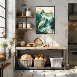 Graceful Heron in Nature Artistic Animal Poster PosterGoat