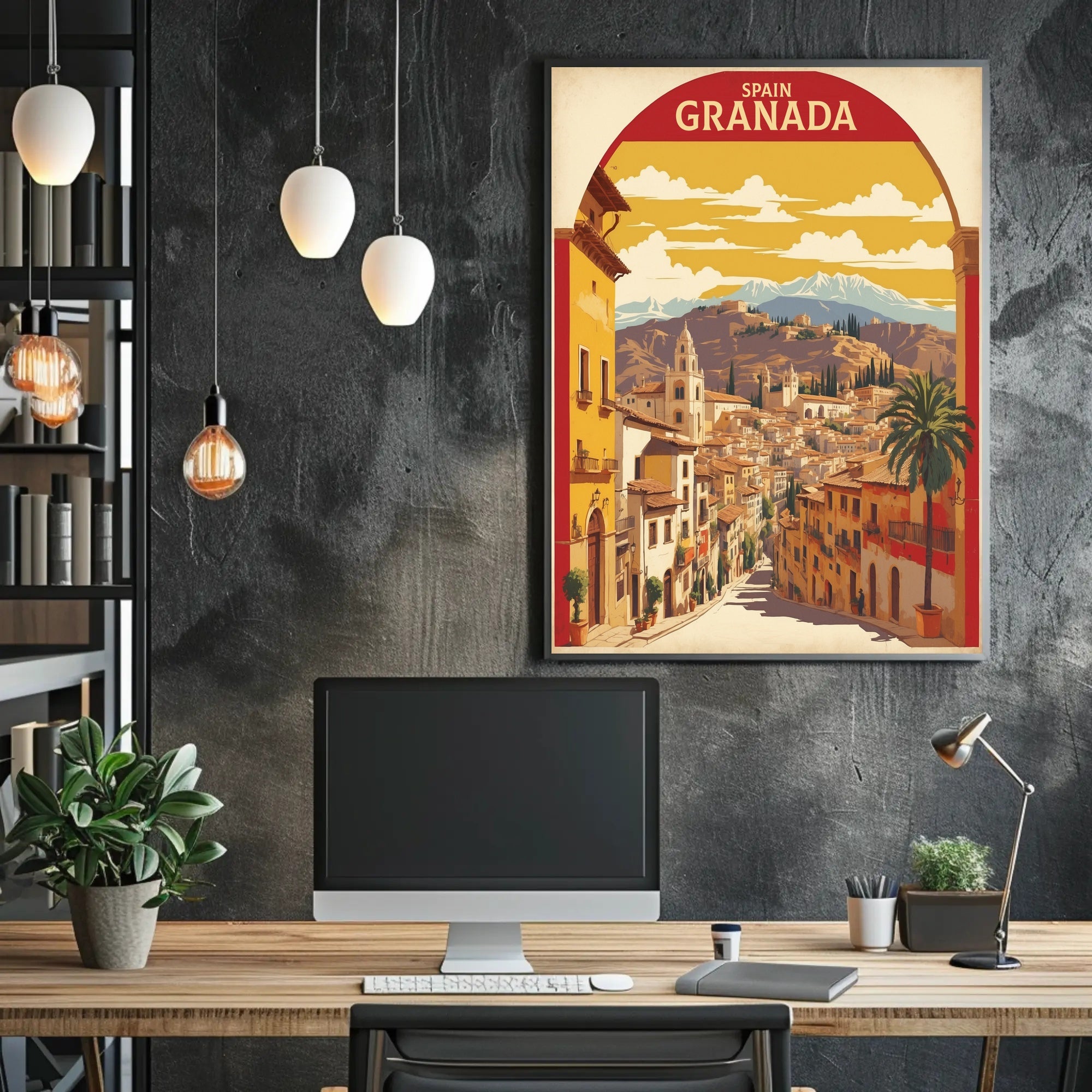 Granada Spain Vintage Architecture Travel Poster PosterGoat