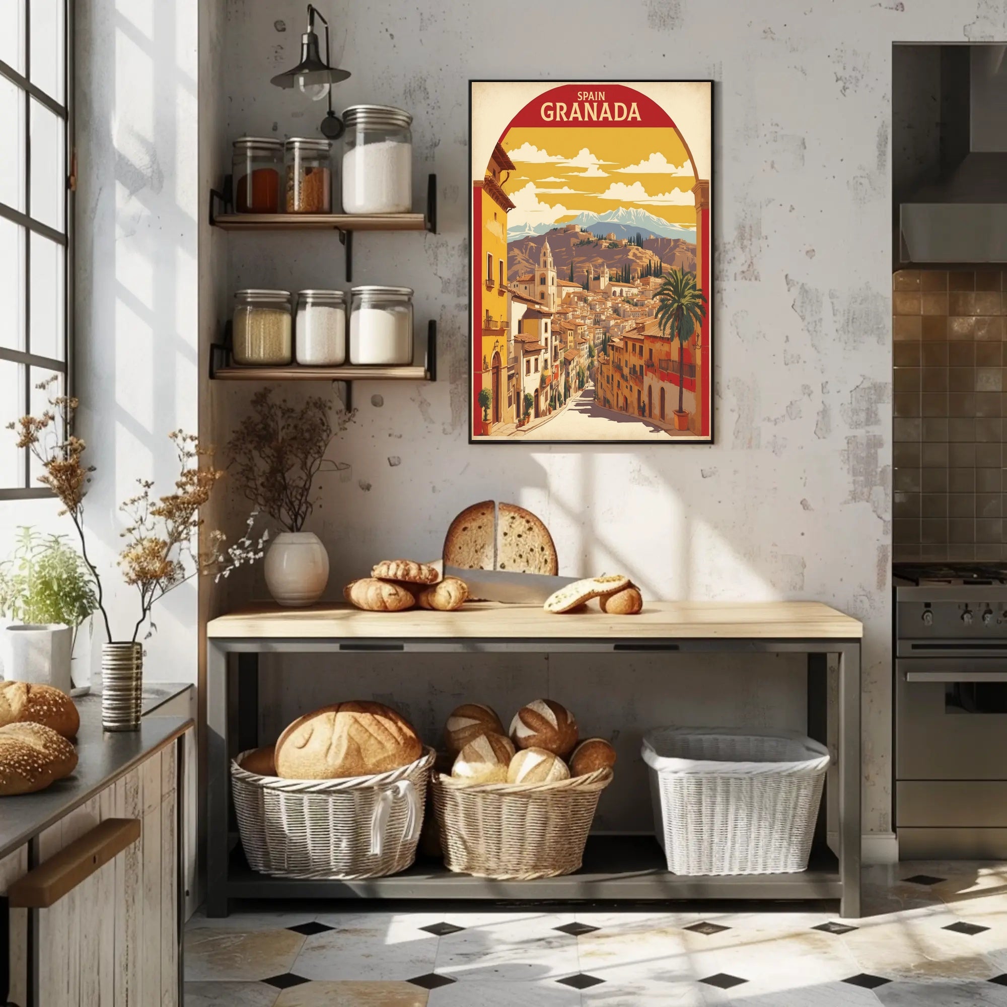 Granada Spain Vintage Architecture Travel Poster PosterGoat