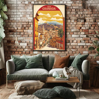 Granada Spain Vintage Architecture Travel Poster PosterGoat