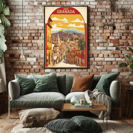 Granada Spain Vintage Architecture Travel Poster PosterGoat