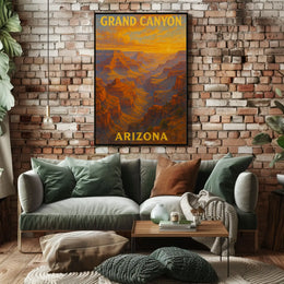 Grand Canyon Vintage Travel National Park Poster PosterGoat