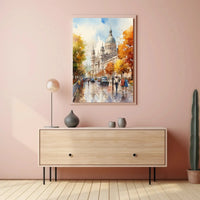 Grand European Architecture with Autumn Colors Artistic Poster PosterGoat