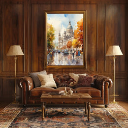 Grand European Architecture with Autumn Colors Artistic Poster PosterGoat