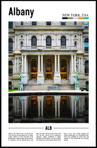 Grand Historical Architecture Reflected Water Symmetry Heritage Poster PosterGoat