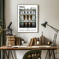 Grand Historical Architecture Reflected Water Symmetry Heritage Poster PosterGoat