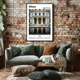 Grand Historical Architecture Reflected Water Symmetry Heritage Poster PosterGoat