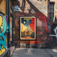 Grand Historical Building in Vintage Madrid Urban or Cityscape Poster PosterGoat