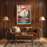 Grand Landmark with Vibrant Foliage Urban or Cityscape Poster PosterGoat