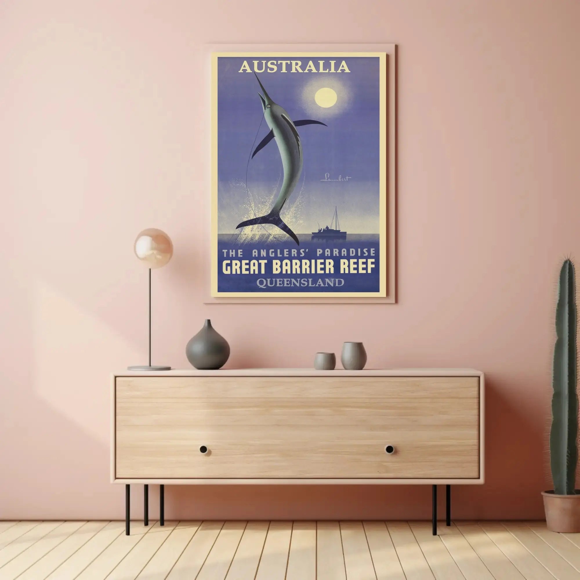 Great Barrier Reef Angling Adventure Travel Poster PosterGoat