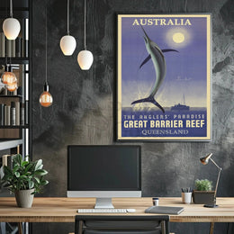 Great Barrier Reef Angling Adventure Travel Poster PosterGoat