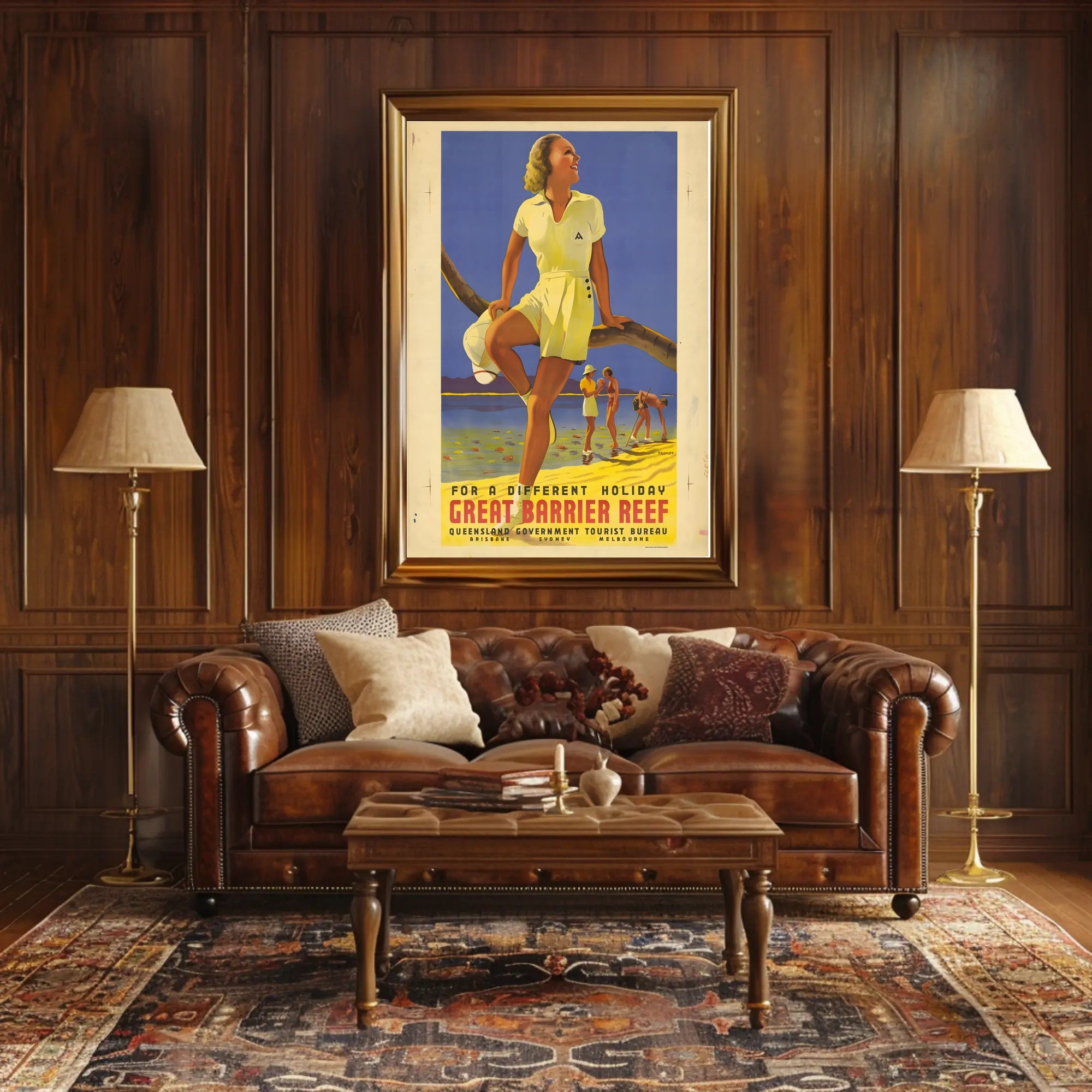 Great Barrier Reef Vintage Travel Poster PosterGoat