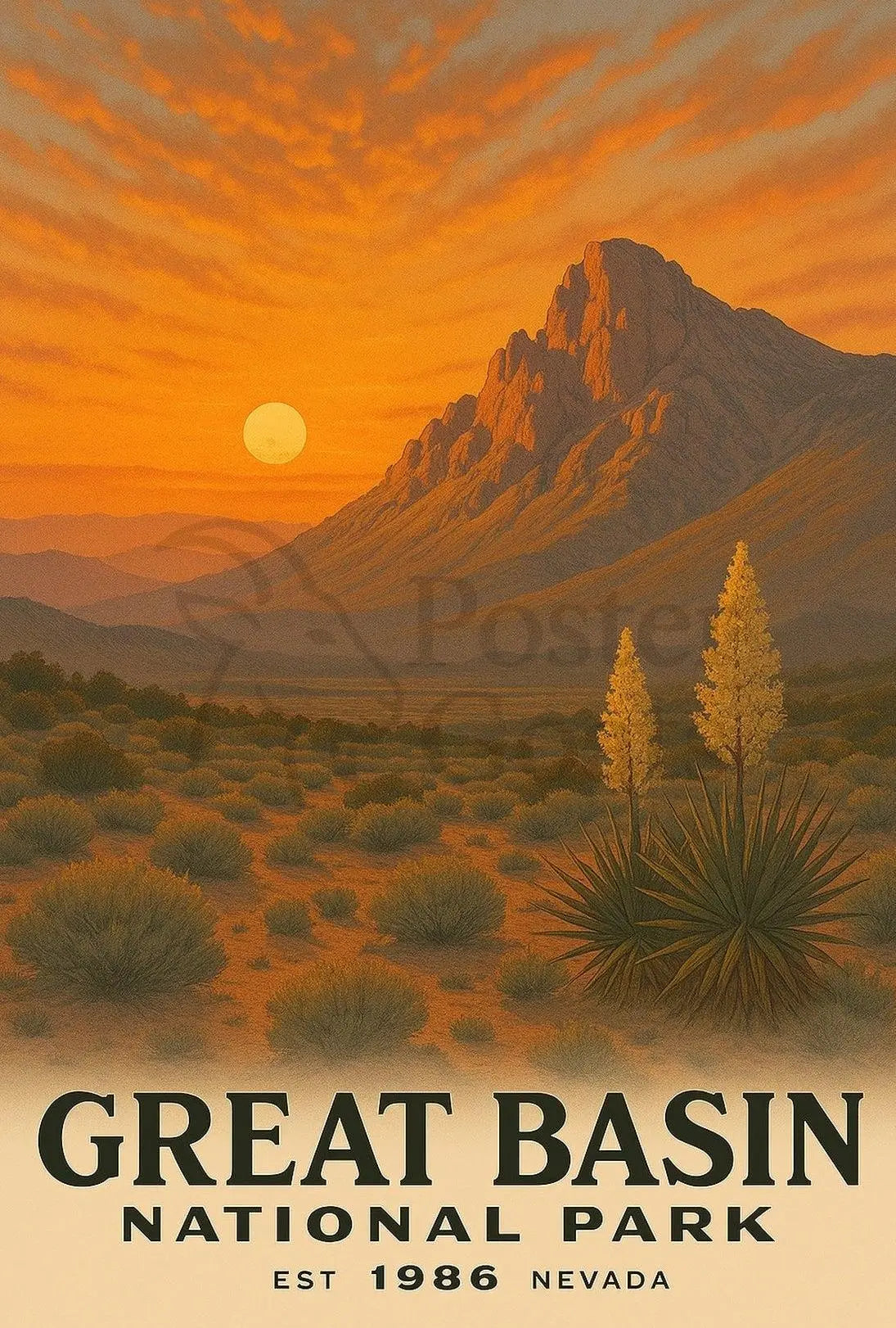 Great Basin National Park Vintage Travel Poster PosterGoat