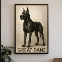 Great Dane Elegance in Sepia Dog Breed Poster PosterGoat