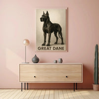Great Dane Elegance in Sepia Dog Breed Poster PosterGoat