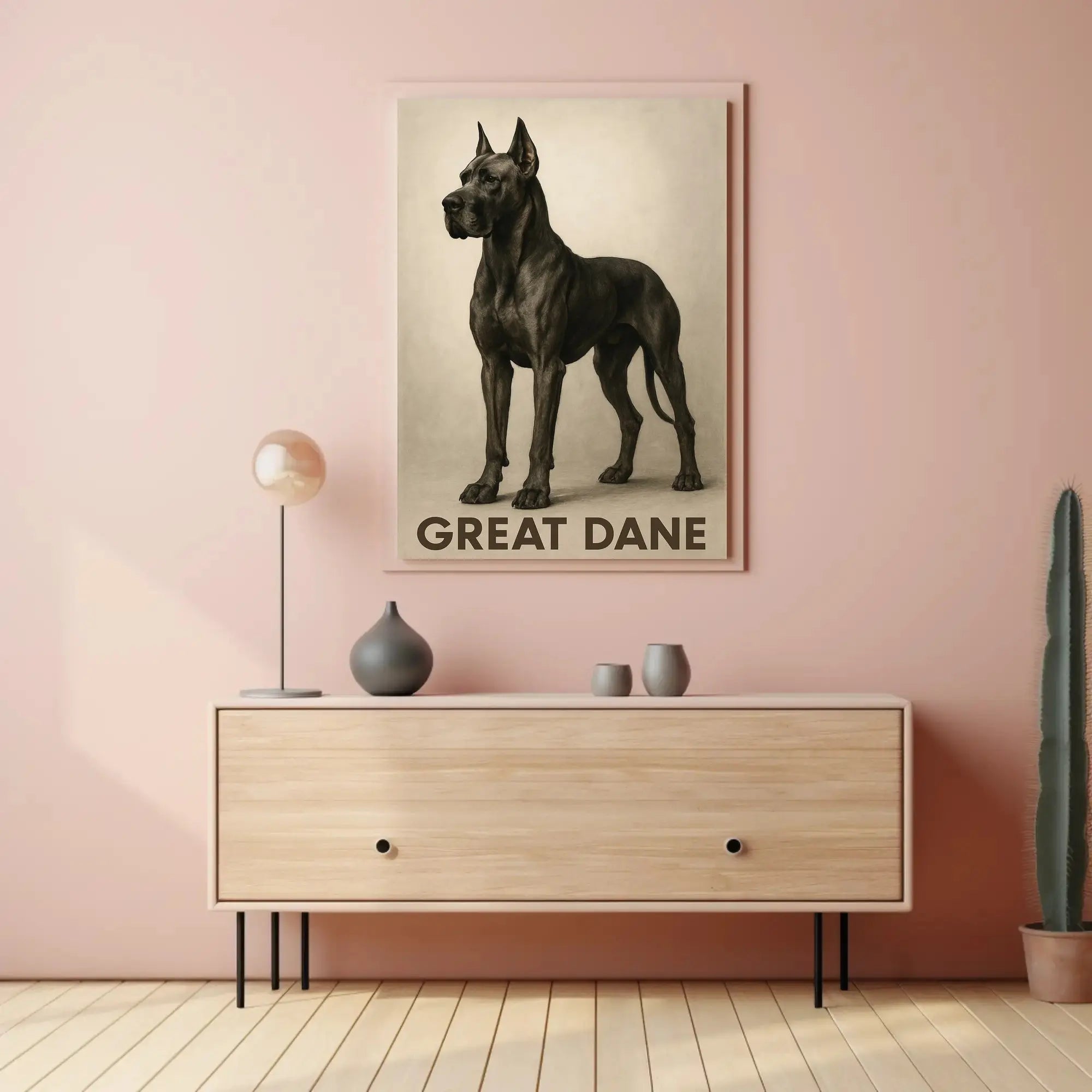 Great Dane Elegance in Sepia Dog Breed Poster PosterGoat