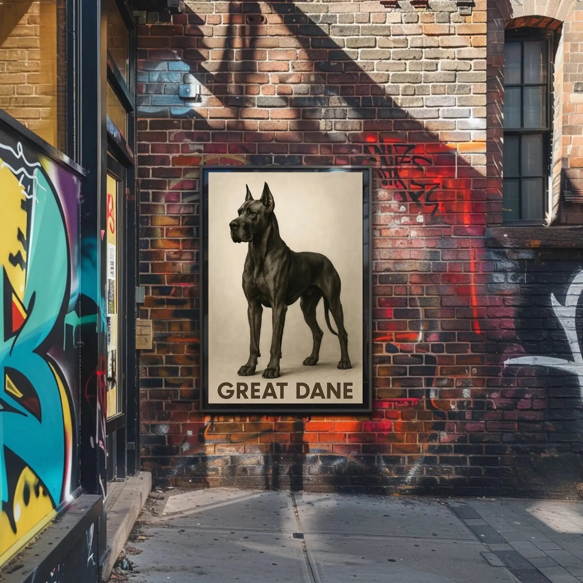 Great Dane Elegance in Sepia Dog Breed Poster PosterGoat