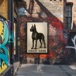 Great Dane Elegance in Sepia Dog Breed Poster PosterGoat